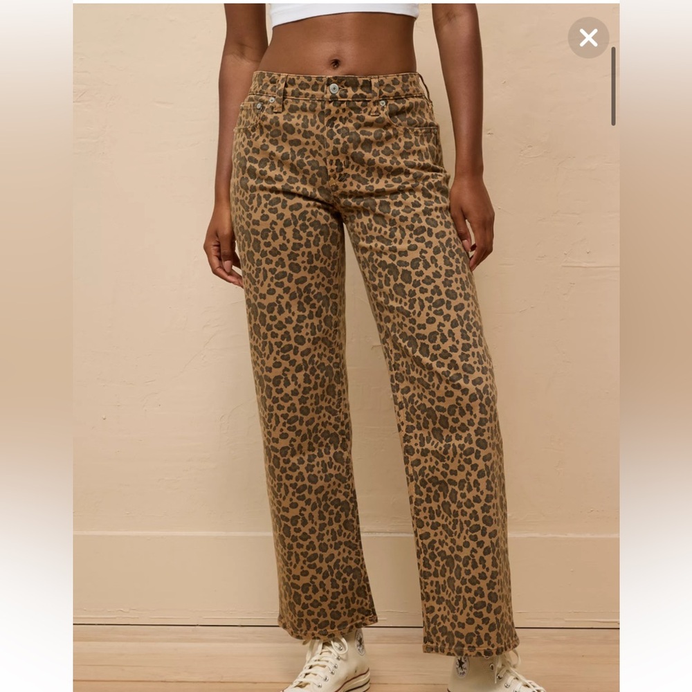 AE Stretch Leopard High-Waisted Stovepipe Ankle Pant